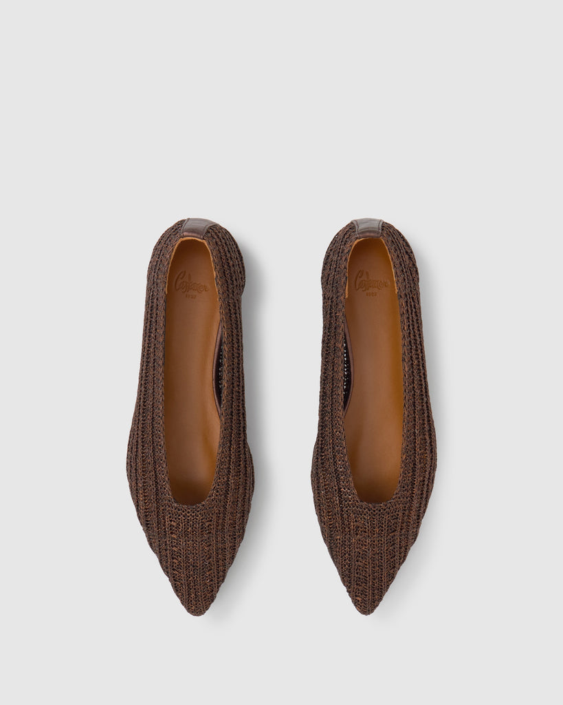 Bailarina plana Bassi en punto metalizado