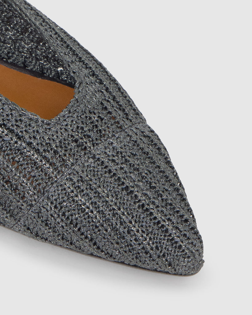 Bailarina plana Bassi en punto metalizado