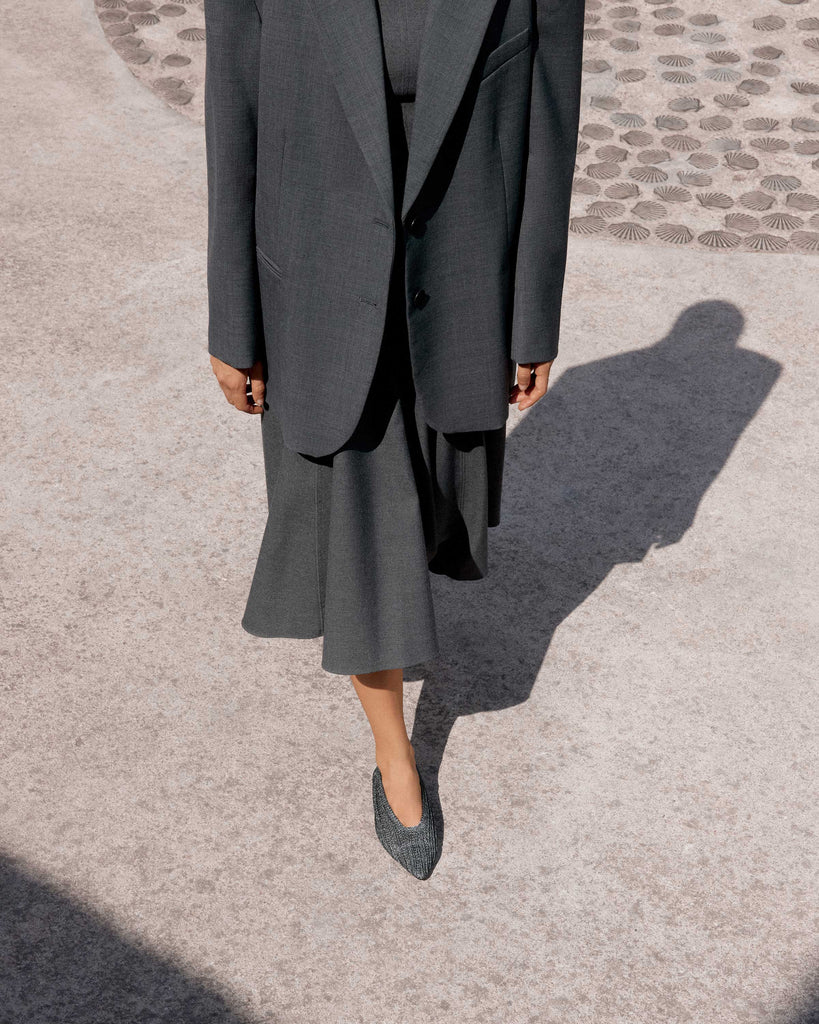 Bailarina plana Bassi en punto metalizado