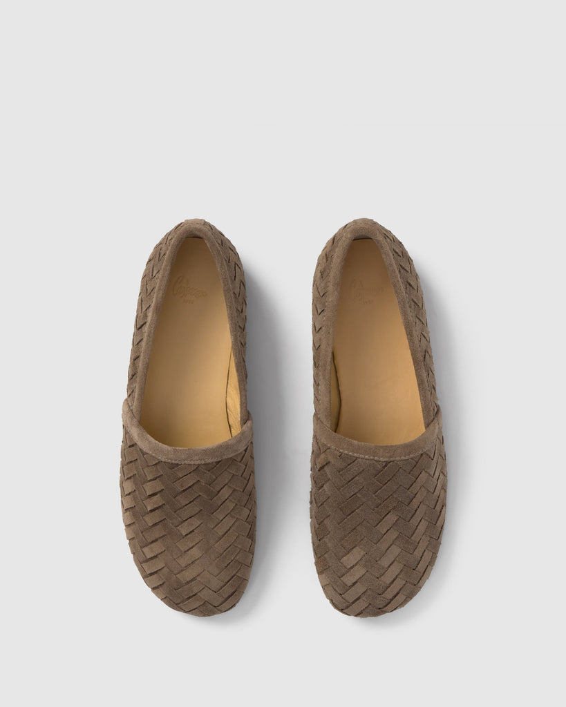 Slipper plano Maia en serraje intrecciato