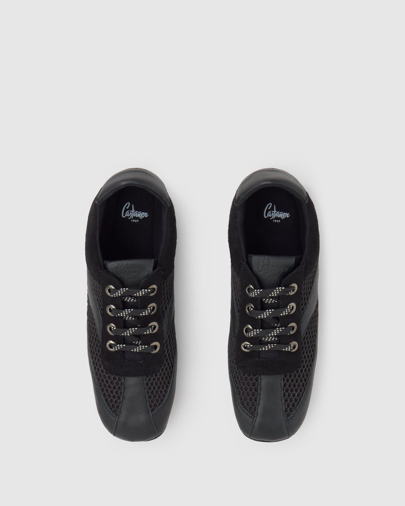 Sneaker Luisa en napa y ante con cierre de cordones